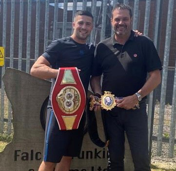 mark at falcon with belts